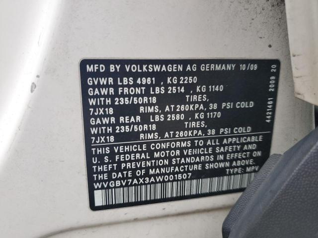 2010 VOLKSWAGEN TIGUAN SE - WVGBV7AX3AW001507