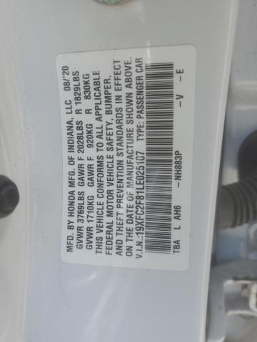 2020 HONDA CIVIC SPOR - 19XFC2F81LE025107
