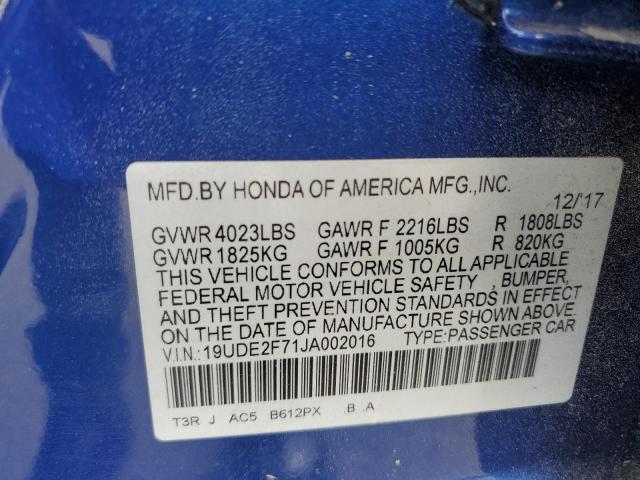 2018 ACURA ILX PREMIU 19UDE2F71JA002016