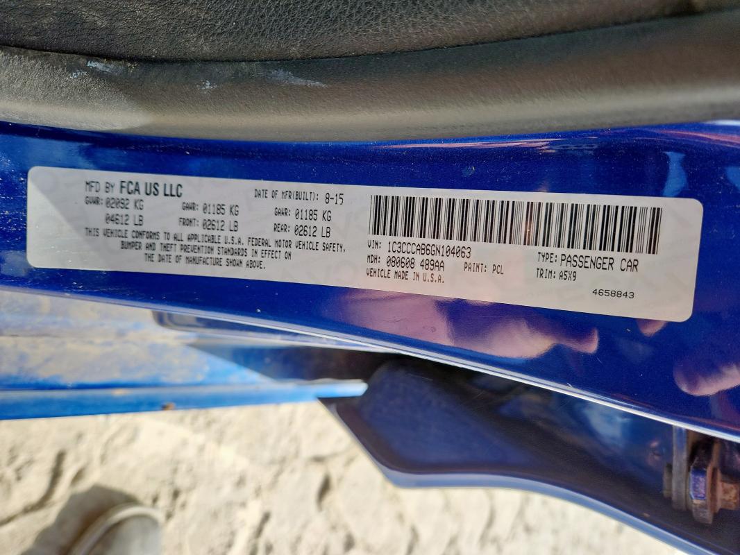 2016 CHRYSLER 200 LIMITE 1C3CCCAB6GN104063