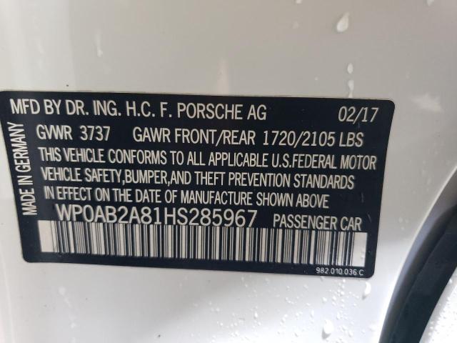 2017 PORSCHE CAYMAN S WP0AB2A81HS285967