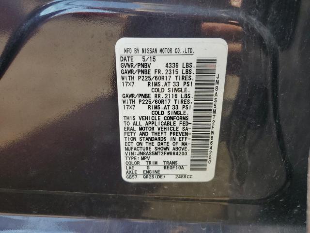 2015 NISSAN ROGUE SELE JN8AS5MT2FW664200