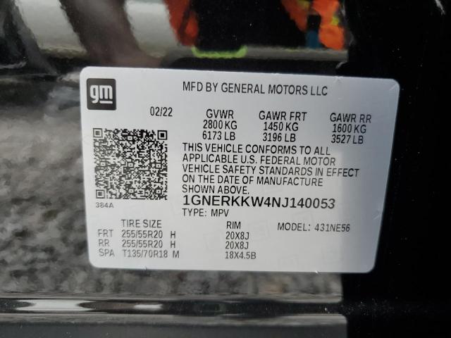 2022 CHEVROLET TRAVERSE P 1GNERKKW4NJ140053