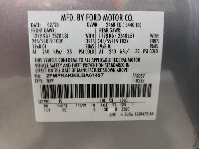 2020 FORD EDGE TITANIUM 2FMPK4K95LBA61497