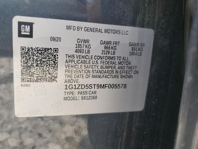 2021 CHEVROLET MALIBU LT - 1G1ZD5ST9MF005578