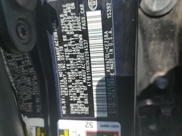 2019 TOYOTA CAMRY L - 4T1B11HK0KU264537