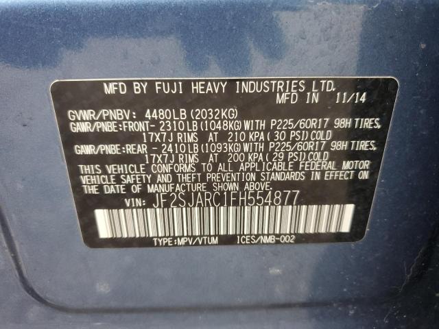 2015 SUBARU FORESTER 2 JF2SJARC1FH554877