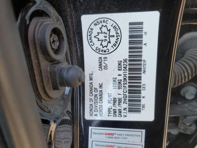 2019 HONDA CIVIC TOUR 2HGFC1F93KH104236