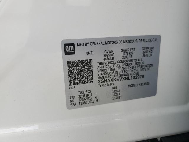 2022 CHEVROLET EQUINOX LT - 3GNAXKEVXNL103928