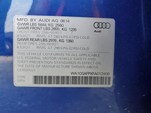 2015 AUDI SQ5 PREMIU WA1CGAFPXFA012608
