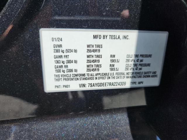 2024 TESLA MODEL Y 7SAYGDEE7RA224309