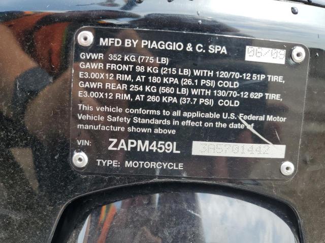 2010 VESPA GTS 300 SU ZAPM459L3A5701442