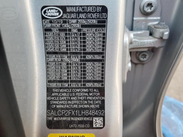 2020 LAND ROVER DISCOVERY SALCP2FX1LH848492
