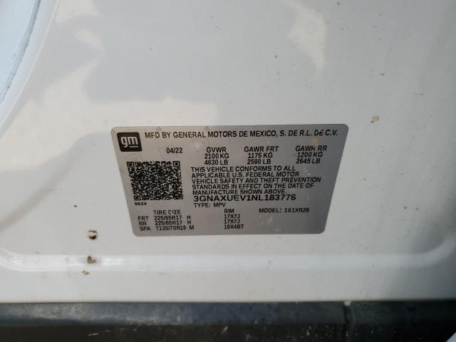 2022 CHEVROLET EQUINOX LT 3GNAXUEV1NL183776