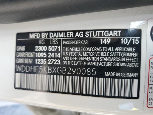 2016 MERCEDES-BENZ E 350 WDDHF5KBXGB290085