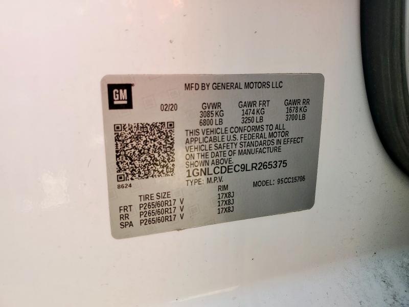 2020 CHEVROLET TAHOE POLI 1GNLCDEC9LR265375