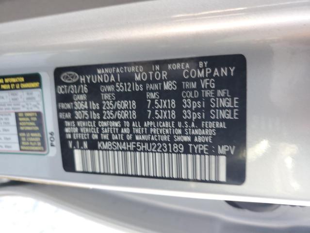 2017 HYUNDAI SANTA FE S - KM8SN4HF5HU223189