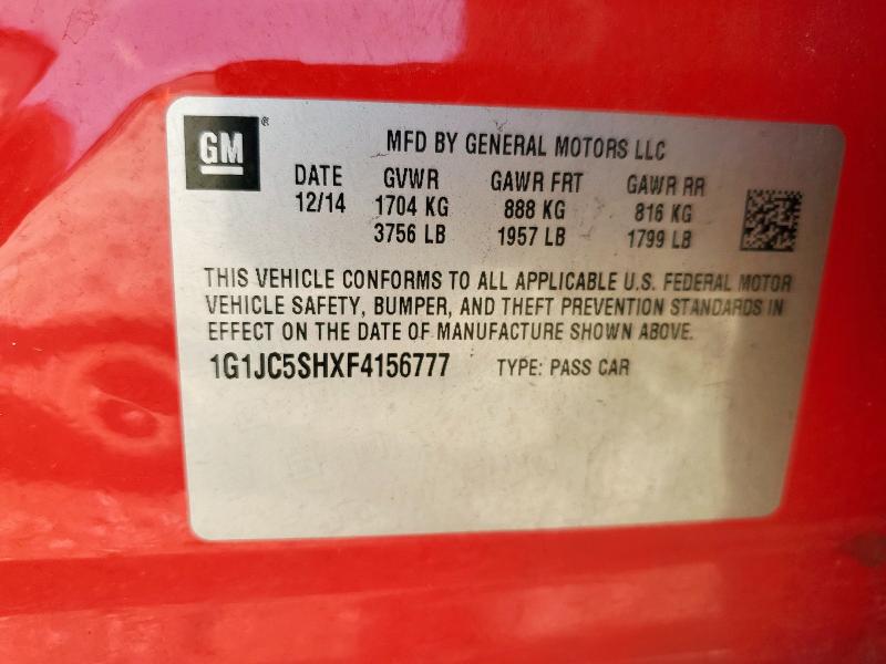 2015 CHEVROLET SONIC LT - 1G1JC5SHXF4156777