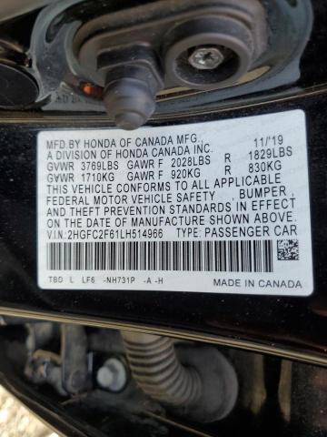 2020 HONDA CIVIC LX 2HGFC2F61LH514966