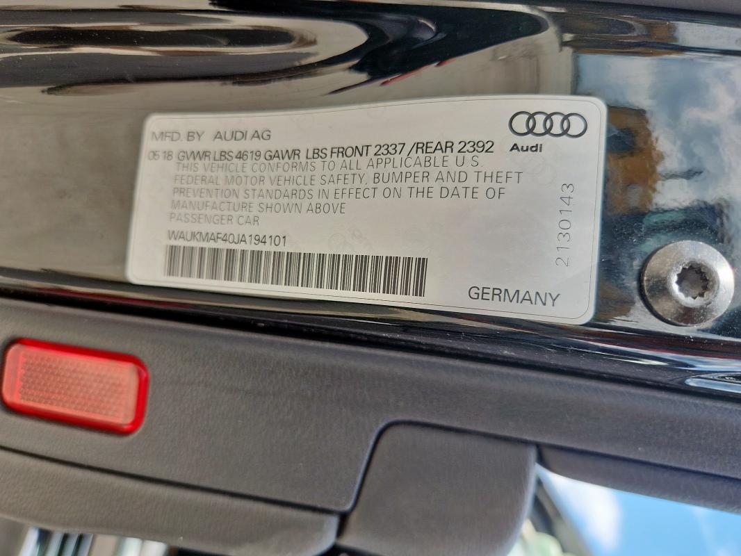 2018 AUDI A4 PREMIUM - WAUKMAF40JA194101