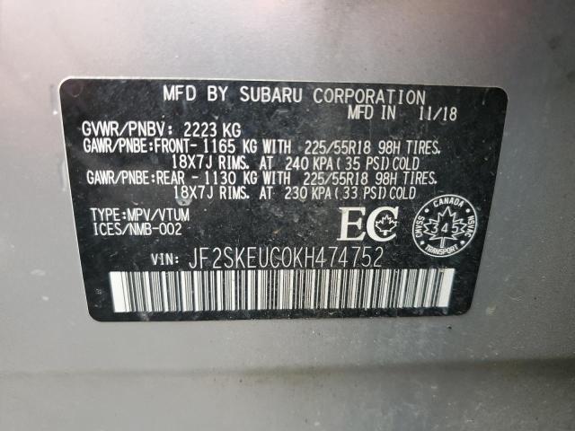 2019 SUBARU FORESTER L JF2SKEUC0KH474752