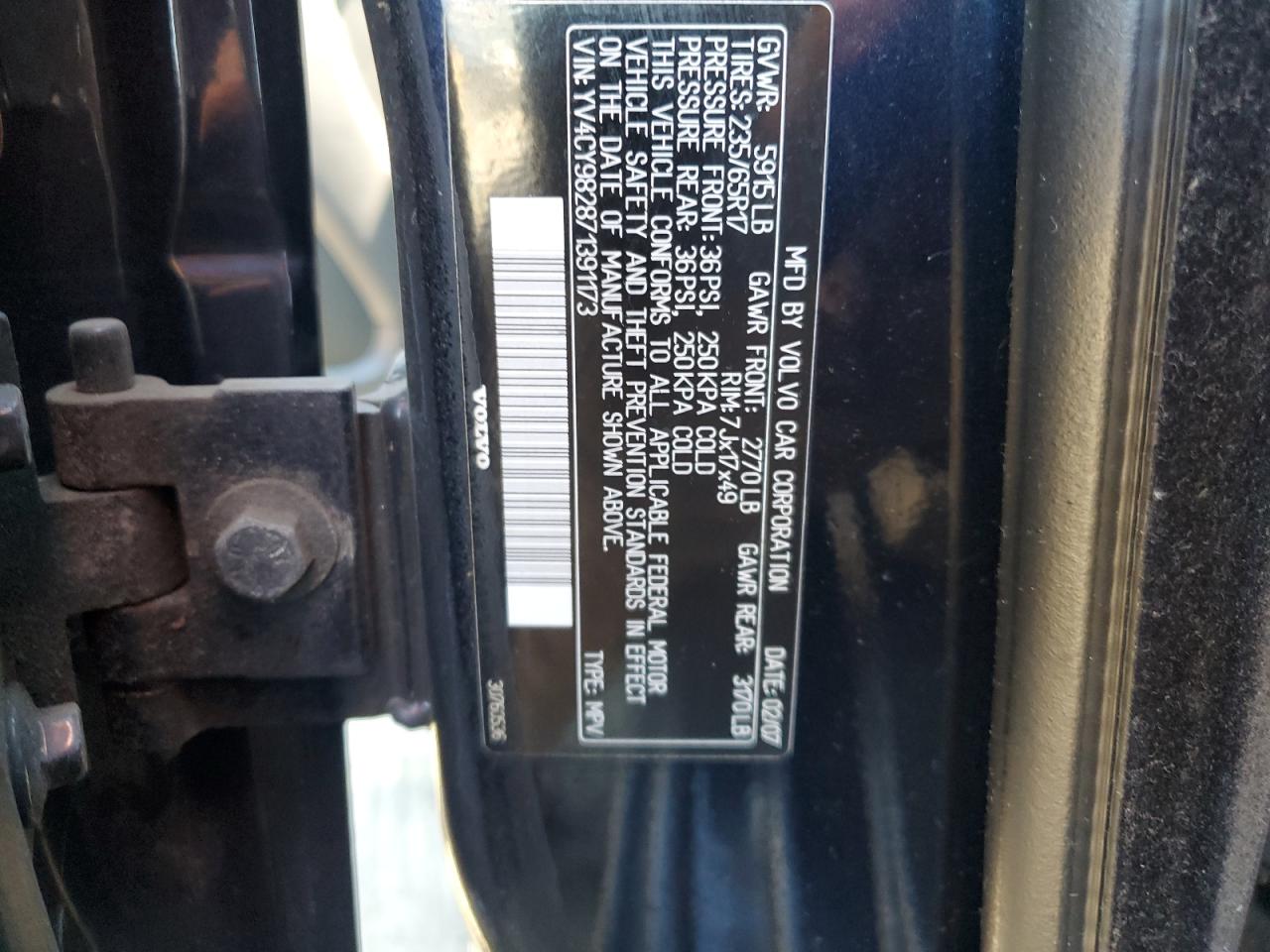 Lot #3310626850 2007 VOLVO XC90 3.2