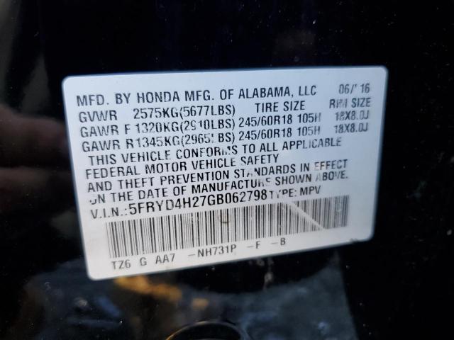 2016 ACURA MDX 5FRYD4H27GB062798