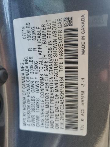 2019 HONDA CIVIC SI 2HGFC3A5XKH755184