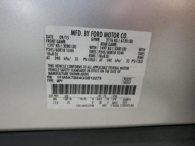 2016 FORD EXPLORER 4 1FM5K7B84GGB12275