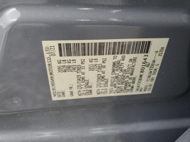 2021 NISSAN ROGUE SL 5N1AT3CBXMC801643