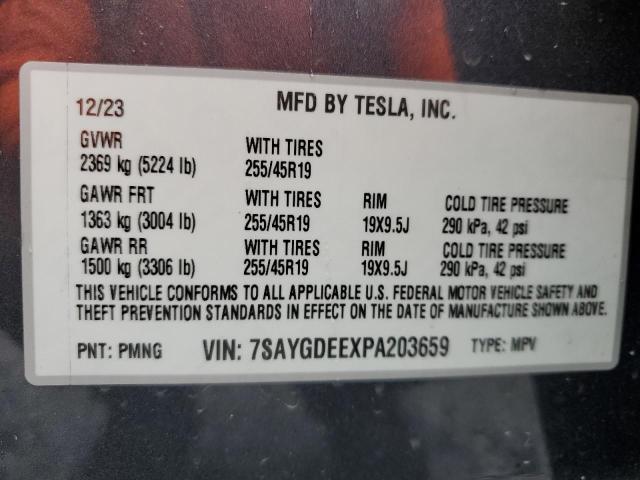 2023 TESLA MODEL Y 7SAYGDEEXPA203659