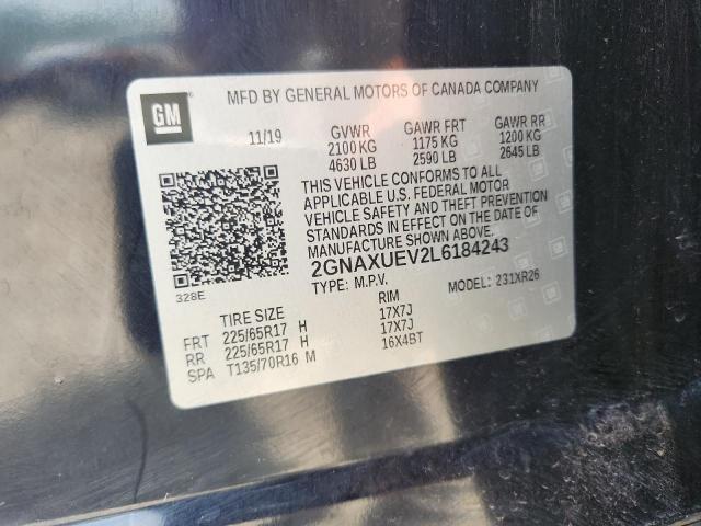 2020 CHEVROLET EQUINOX LT 2GNAXUEV2L6184243