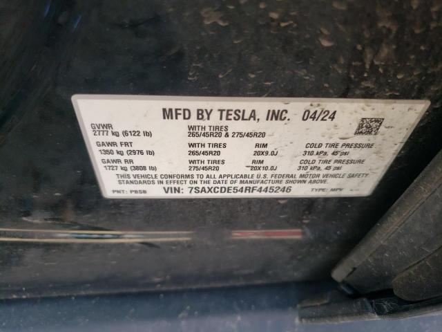 2024 TESLA MODEL X 7SAXCDE54RF445246