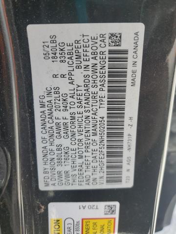 2022 HONDA CIVIC SPOR - 2HGFE2F52NH502054