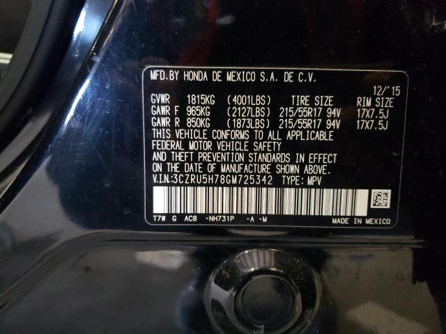 2016 HONDA HR-V EXL 3CZRU5H78GM725342