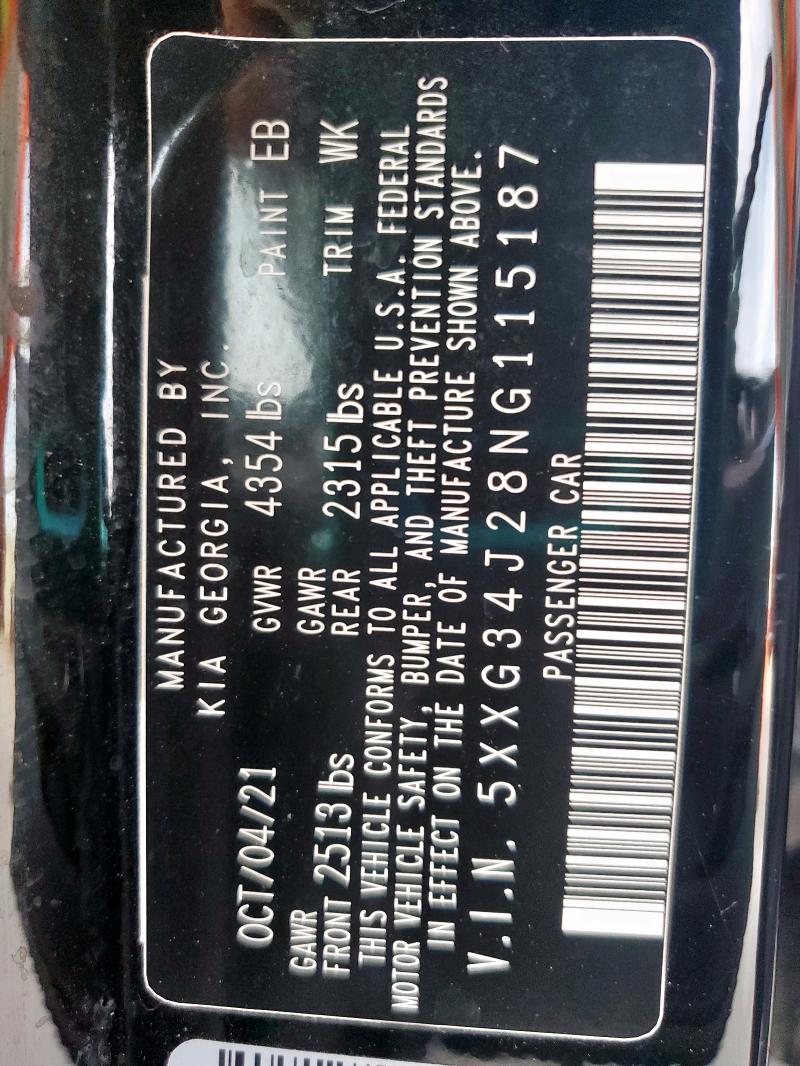 2022 KIA K5 EX 5XXG34J28NG115187