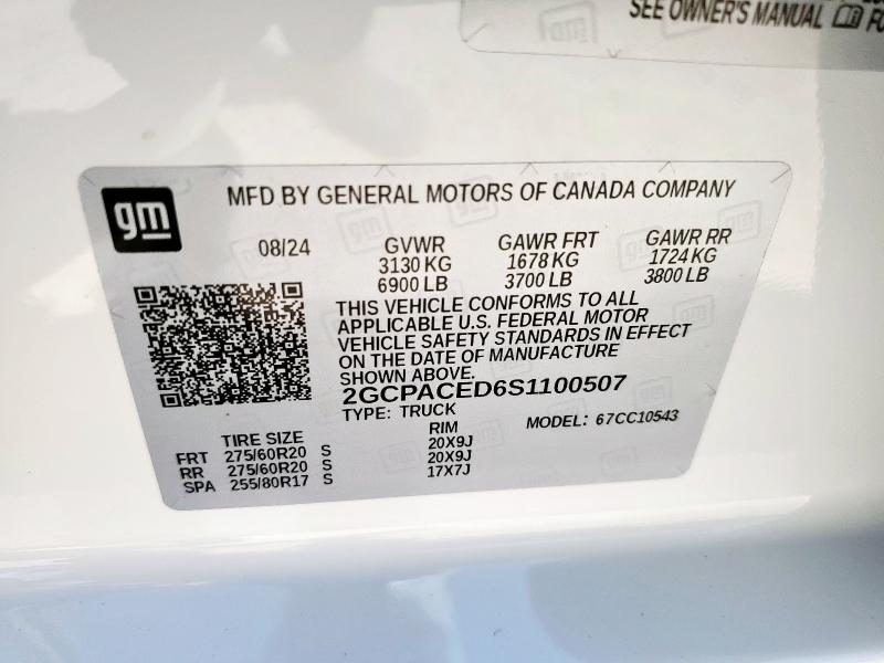 2025 CHEVROLET SILVERADO - 2GCPACED6S1100507