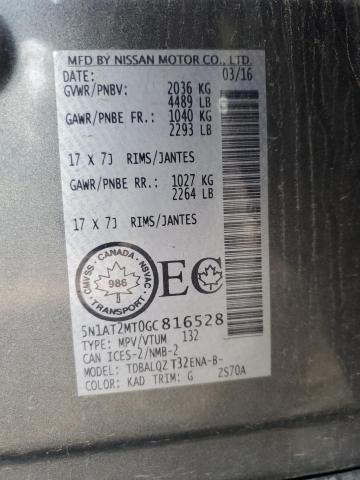 2016 NISSAN ROGUE S - 5N1AT2MT0GC816528