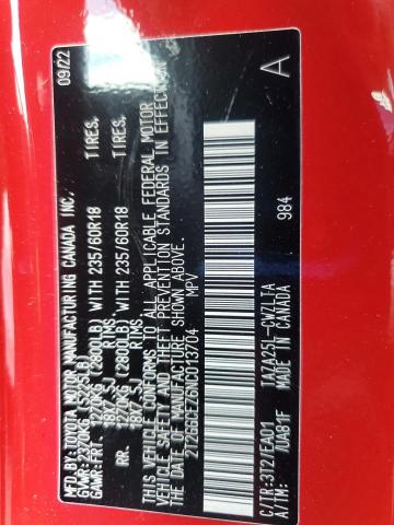 2022 LEXUS NX 350 2T2GGCEZ6NC013704