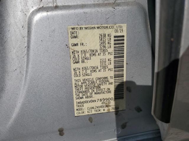 2019 NISSAN FRONTIER S 1N6AD0EV0KN789900
