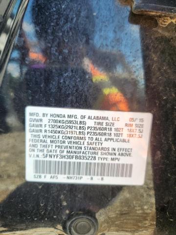 2015 HONDA PILOT SE 5FNYF3H30FB035228