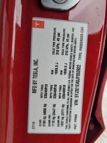2018 TESLA MODEL 3 5YJ3E1EA0JF053922