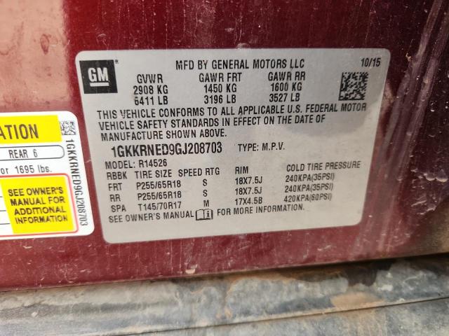 2016 GMC ACADIA SLE 1GKKRNED9GJ208703