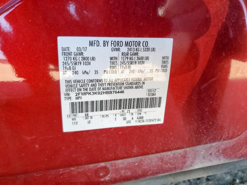 2017 FORD EDGE TITAN 2FMPK3K92HBB76446