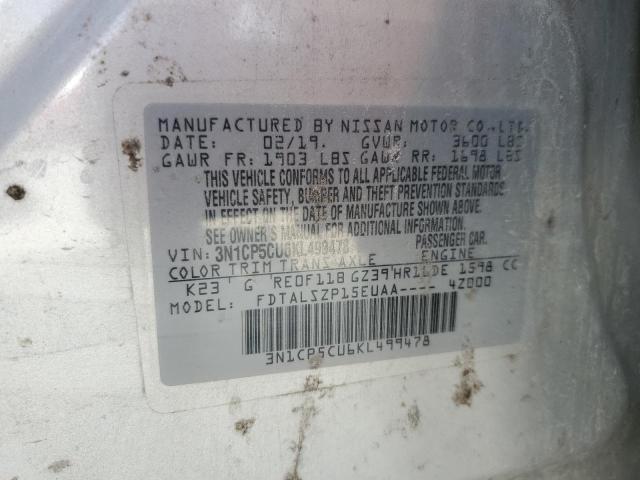 2019 NISSAN KICKS S 3N1CP5CU6KL499478