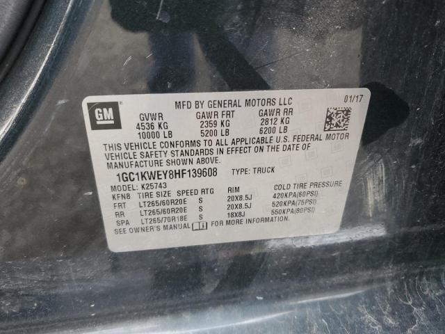 2017 CHEVROLET SILVERADO - 1GC1KWEY8HF139608