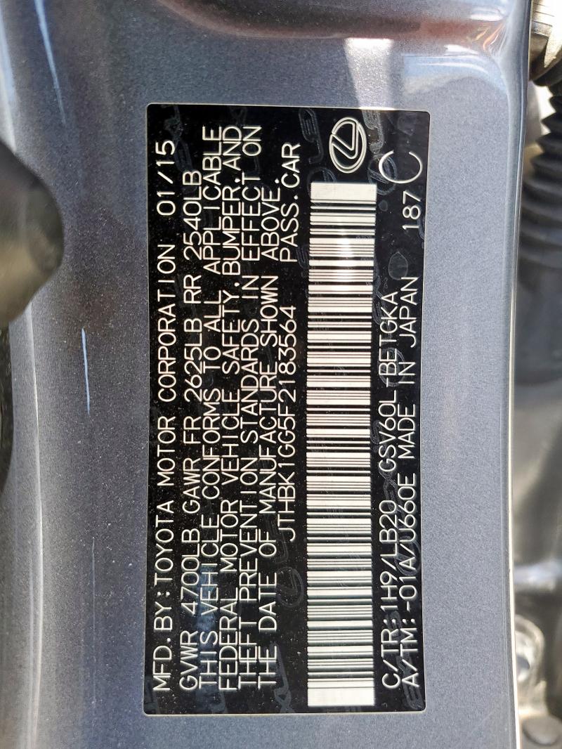 2015 LEXUS ES 350 JTHBK1GG5F2183564