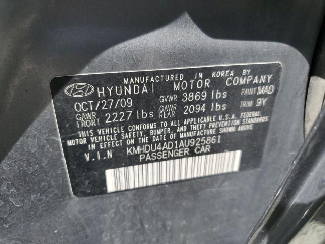 2010 HYUNDAI ELANTRA BLUE - KMHDU4AD1AU925861