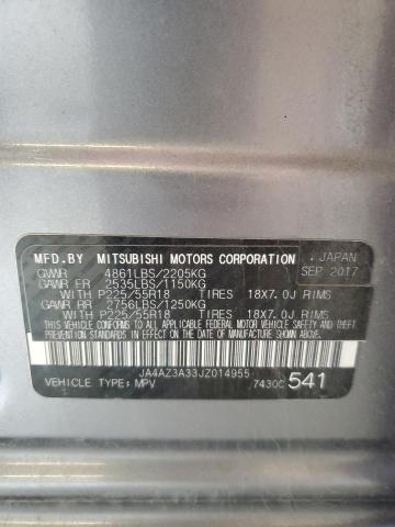 2018 MITSUBISHI OUTLANDER JA4AZ3A33JZ014955
