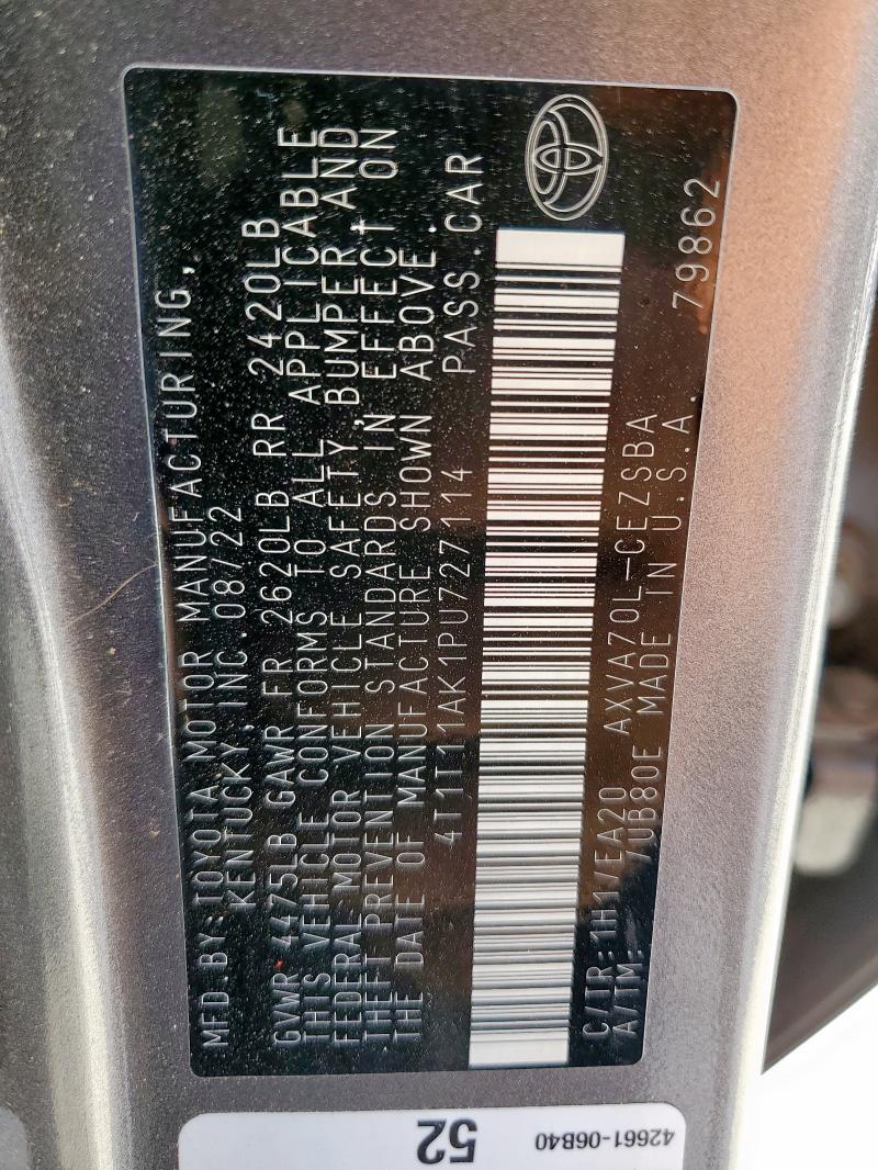 2023 TOYOTA CAMRY SE N 4T1T11AK1PU727114